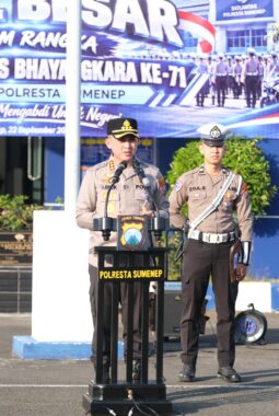 Kapolresta Sumenep Pimpin Apel HUT Lalu Lintas Bhayangkara Ke-71, Tekankan Pelayanan Humanis dan Kamseltibcarlantas