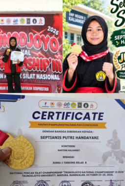 Medali Emas Jadi Saksi  Septianis Putri Handayani Juara I Fighter  Kejuaraan TRUNOJOYO CHAMPIONSHIP III 2026  SE MADURA RAYA
